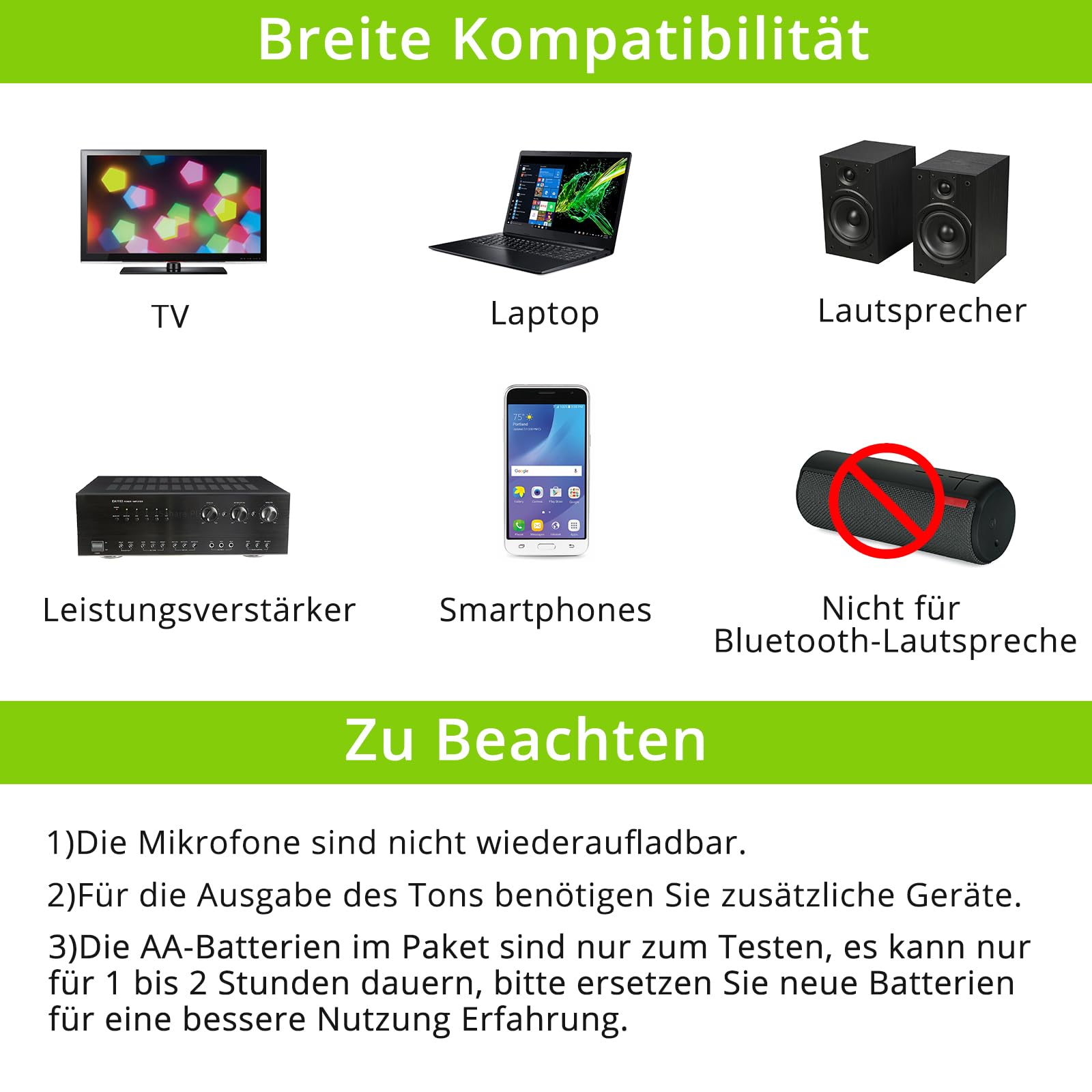 LiNKFOR 4 x UHF Mikrofon drahtloses UHF 4 Kanal Mikrofonsystem mit 4 drahtlosen Handmikrofonen, 50 * 4 Kanälen wählbare Frequenz, Echo, Bluetooth, AUX, ideal für DJ, Gesang, Kirche, Hochzeiten