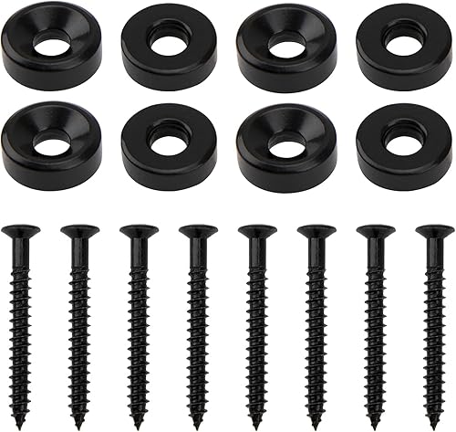 8pcs Yootones Casquillos de articulación de cuello de guitarra y pernos para guitarra eléctrica o bajo (negro)