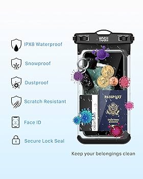 Amazon.co.jp: YOSH 強化 防水ケース スマホ用 お風呂用 水中