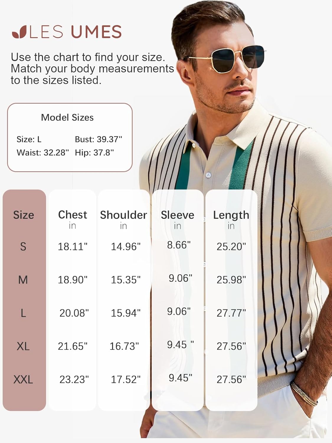 Les umes Men's Knit Polo Shirts Short Sleeve Button Down Shirts Striped Summer Beach Casual Shirt - Image 7