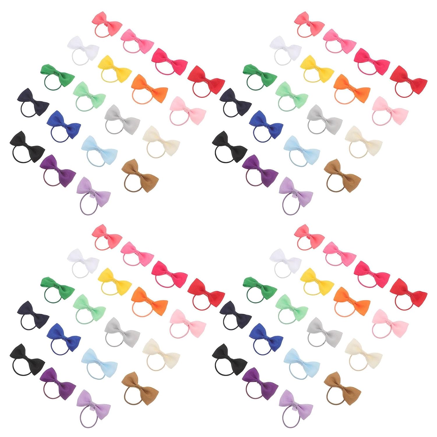 80pcs Bowknot Hair Ties for Elastic Hair Bands Comfortable Fit Soft Cloth for Parties and Outdoor Activities