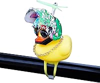Vista 1 de wonuu Adornos de pato de goma para automóvil, decoración de tablero de instrumentos de pato amarillo, cuernos de bicicleta de pato con casco