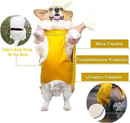 Miniatura 4 de Luccalily Poncho impermeable con capucha para perros y cachorros y perros pequeños a grandes, chaqueta impermeable para perro con tira reflectante,