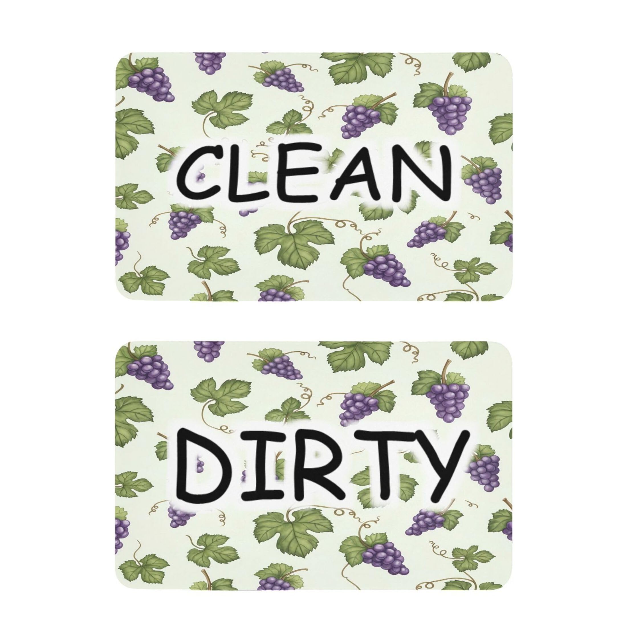Kutsu Dishwasher Magnet Clean Dirty Sign Indicator, Grapes Fridge Magnet, Easy to Read, 2 Pack