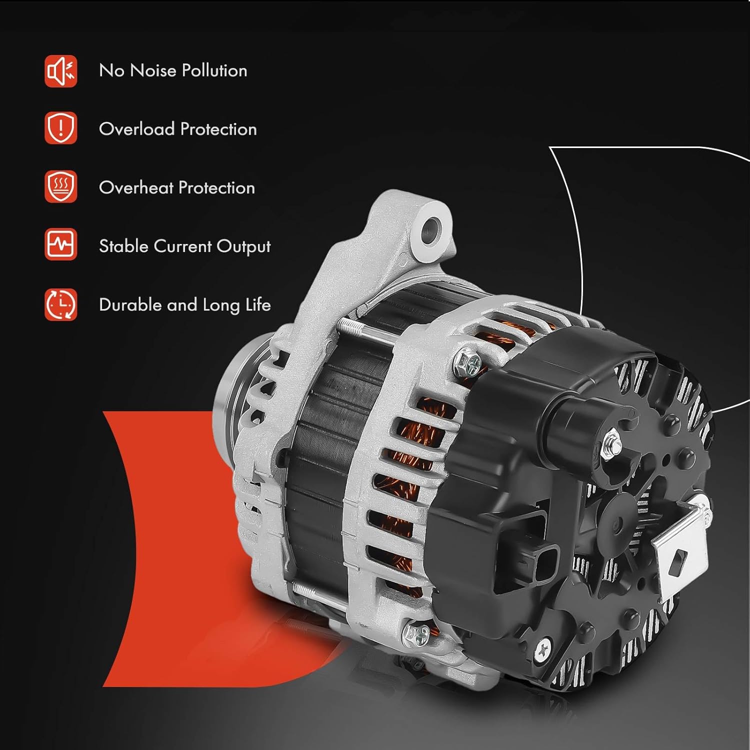 A-Premium Alternator Compatible with Honda Fit 2017 2018 2019 2020, Automatic CVT Transmission, 12V 105A Clockwise, Replace# A005TZ0281AC, 31100-5KK-004