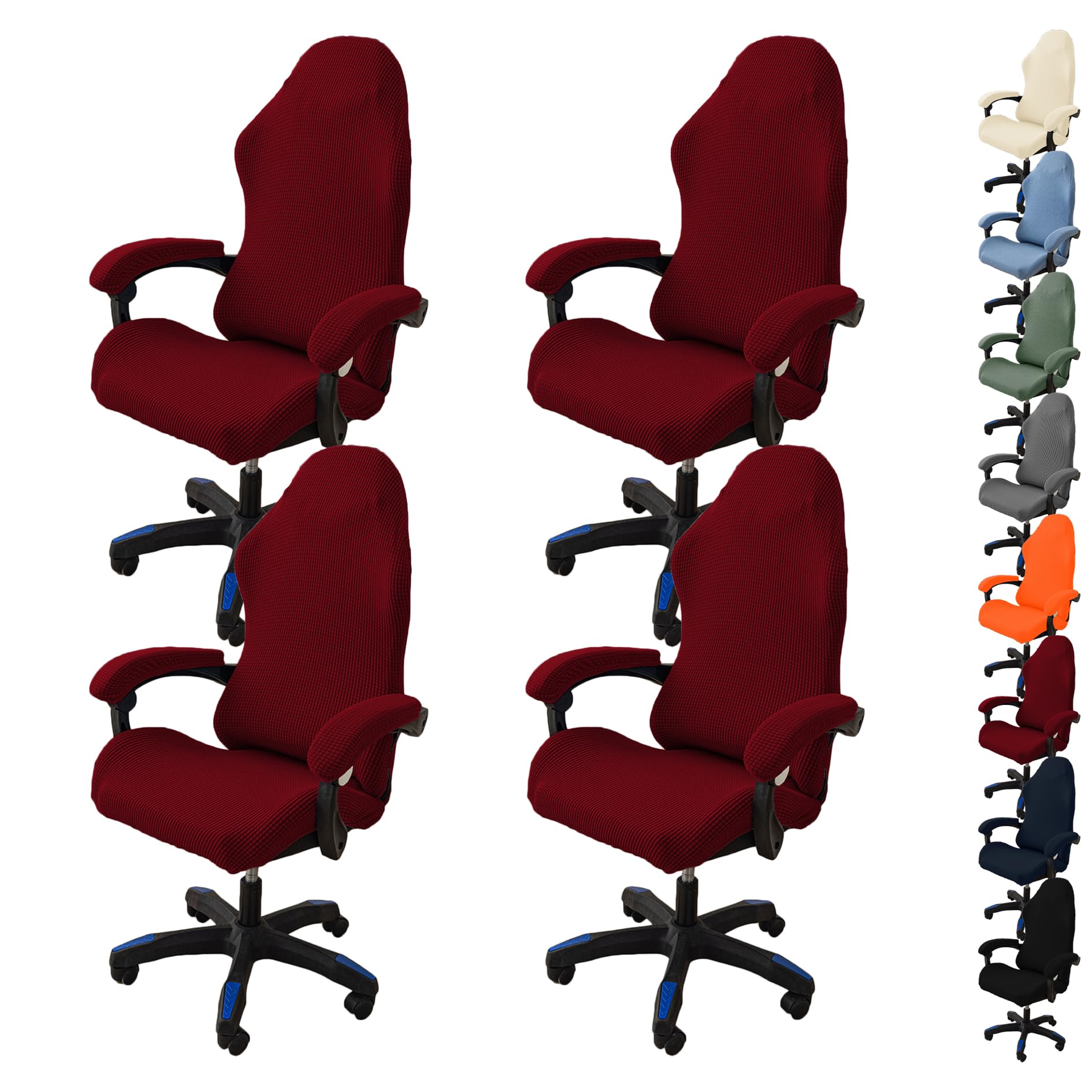 4 coprisedie elastiche da ufficio, con braccioli, resistenti ed eleganti, per giochi e uso in ufficio