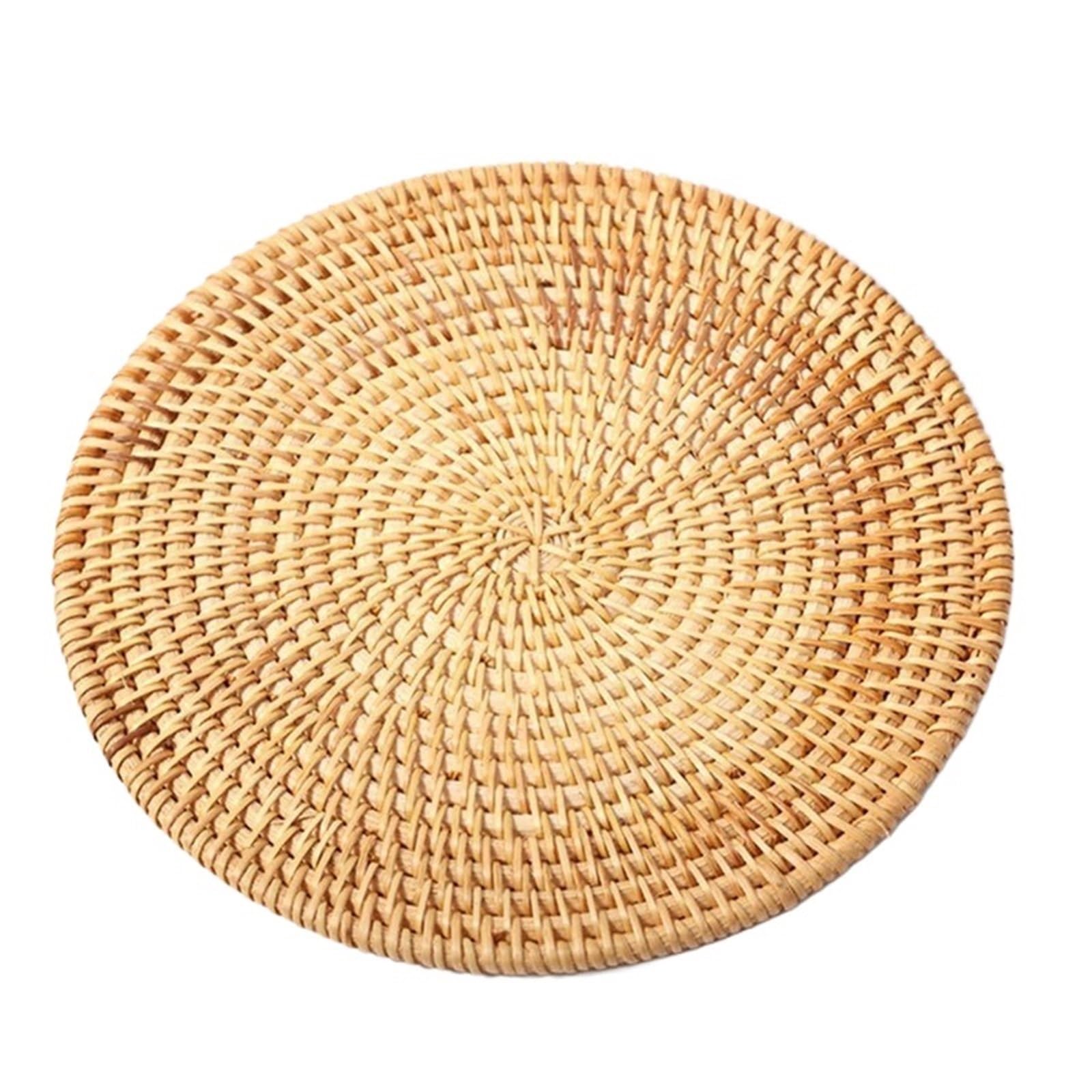 6 Pcs Woven Rattan Cup Coaster, Drink Mug, Pot, Tea, Coffee Placemat, Handmade, Kitchen Accessories For Drinks Home(16cm)