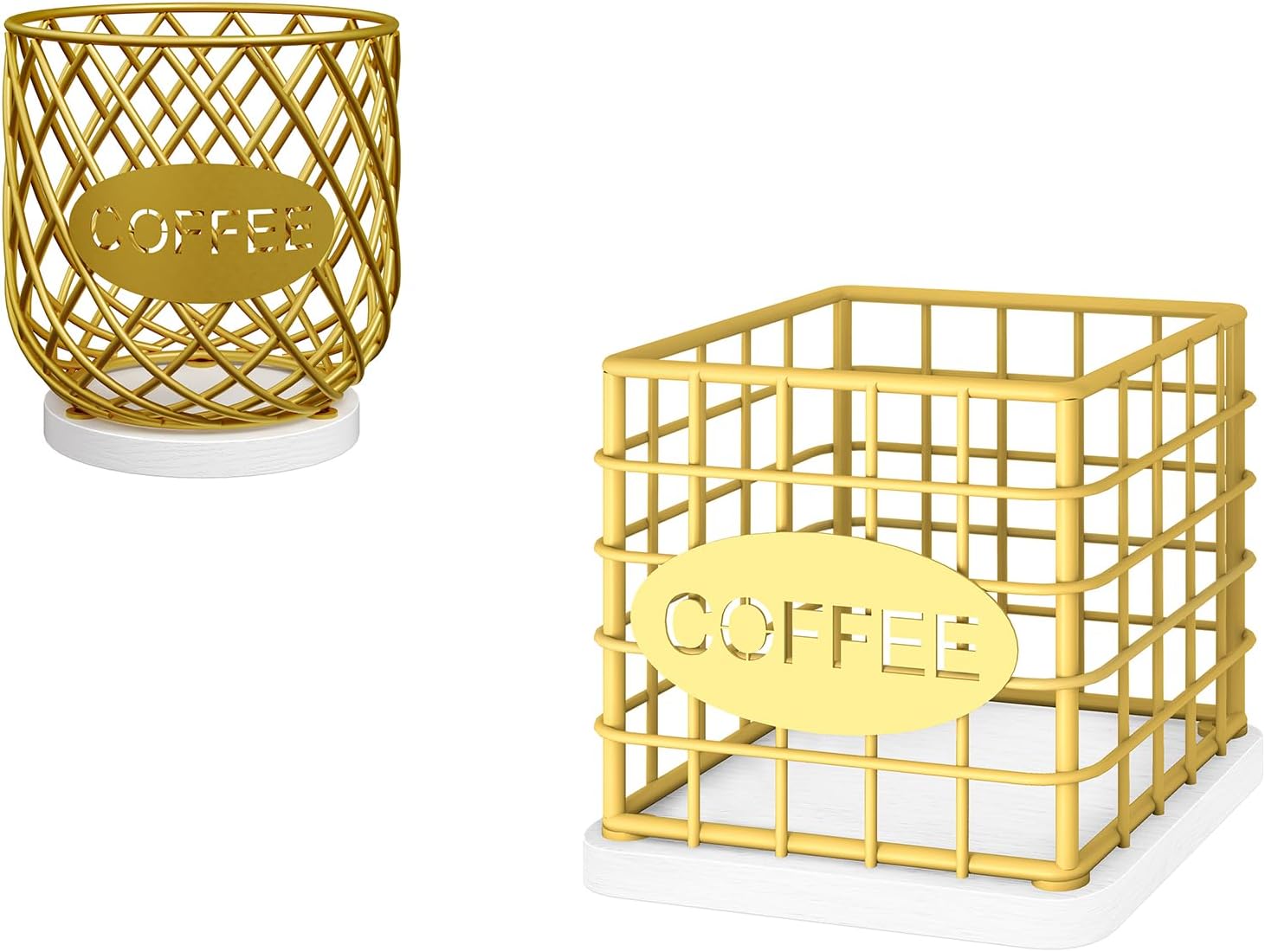 Coffee Pod Holder Organizer, Large Capacity Storage Rack with Wooden Base for K Cups, Coffee Pod Holder Organizer, KH09DW-KH10DW