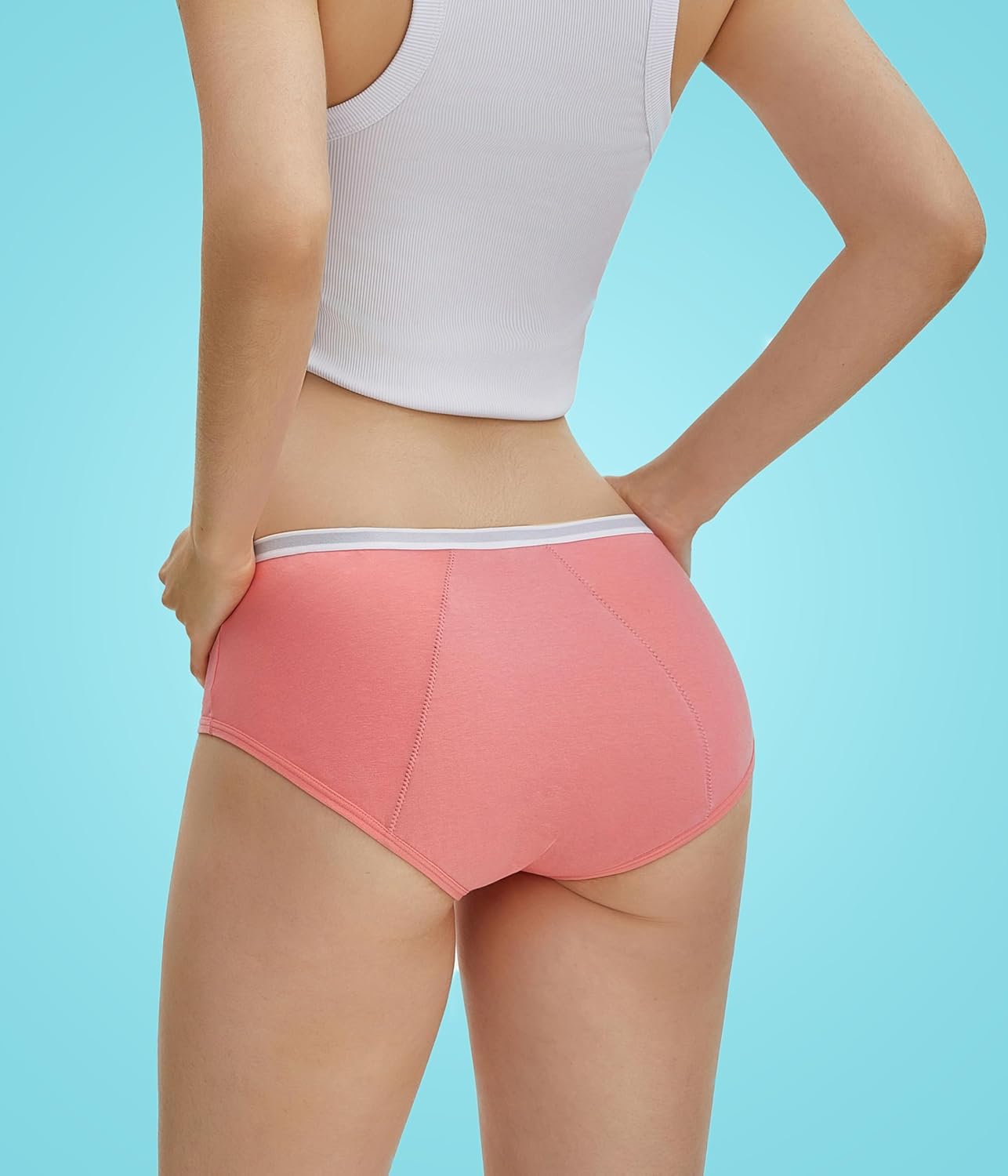 Teen Girls Period Underwear, Menstrual Leak-Proof Heavy Flow Absorbency Washable Protective Cotton Panties 4 Pack - Image 6