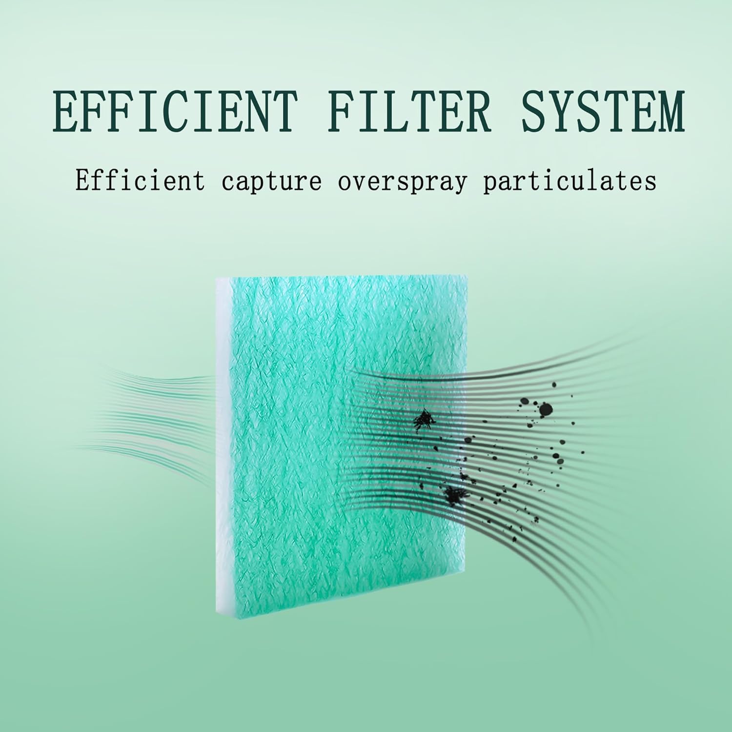 AUC Paint Booth Exhaust Filters,20" x 20" (50/case),15 Gram Fiberglass Paint Arrestors,Captures Overspray Paint Particles in Paint booth (Actual Dimensions: 20.5" x 20.5")