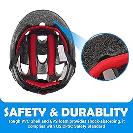 Atphfety Kids Toddler Bike Helmet, Adjustable Boys Girl Helmets from Baby to Children(Age 1-8), Multi Sports for Bicycle Skate with LED Light