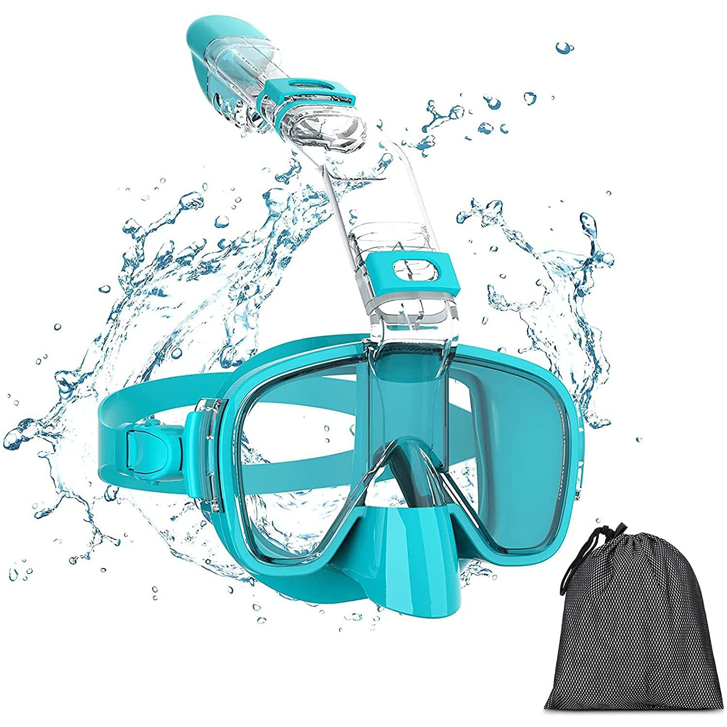 Arabest Snorkel Mask - Foldable Diving Mask with Dry Top Breathing System, 180 Degree Panoramic Snorkeling Mask with Camera Mount, Anti-Fogging Anti-Leak Snorkeling Gear for Adults and Kids
