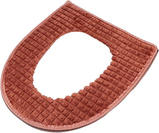 MOTHNUR Cojín para Asiento de Inodoro con Cremallera Acolchado Extra Grueso y Cálido para Baño Funda Lavable y Fácil de Instalar Protección Antideslizante para Invierno Color Marrón