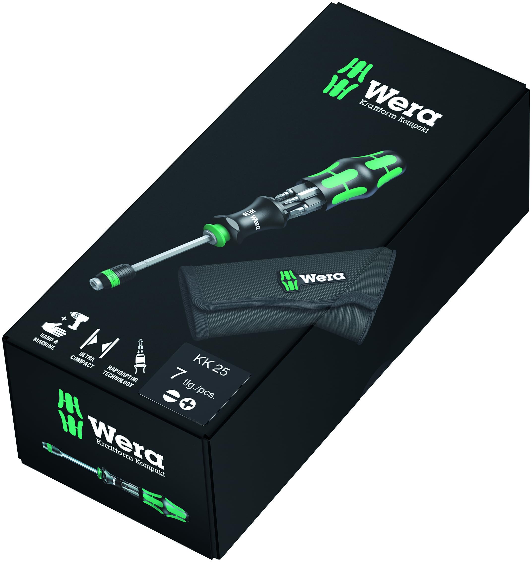 Wera Kraftform 25 Driver Bit Set - 3 Tools 1 Handle -10