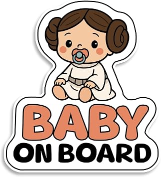Baby on Board Signs for Car, Little Princesse, Waterproof and UV-Resistant Baby on Board Sticker, Durable Sign for Safety Awareness, Easy to Apply for Window or Bumper