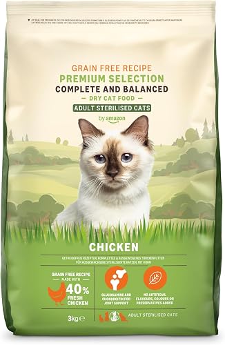 by Amazon Aliment pour Chat Adultes stérilisés sans céréale 
