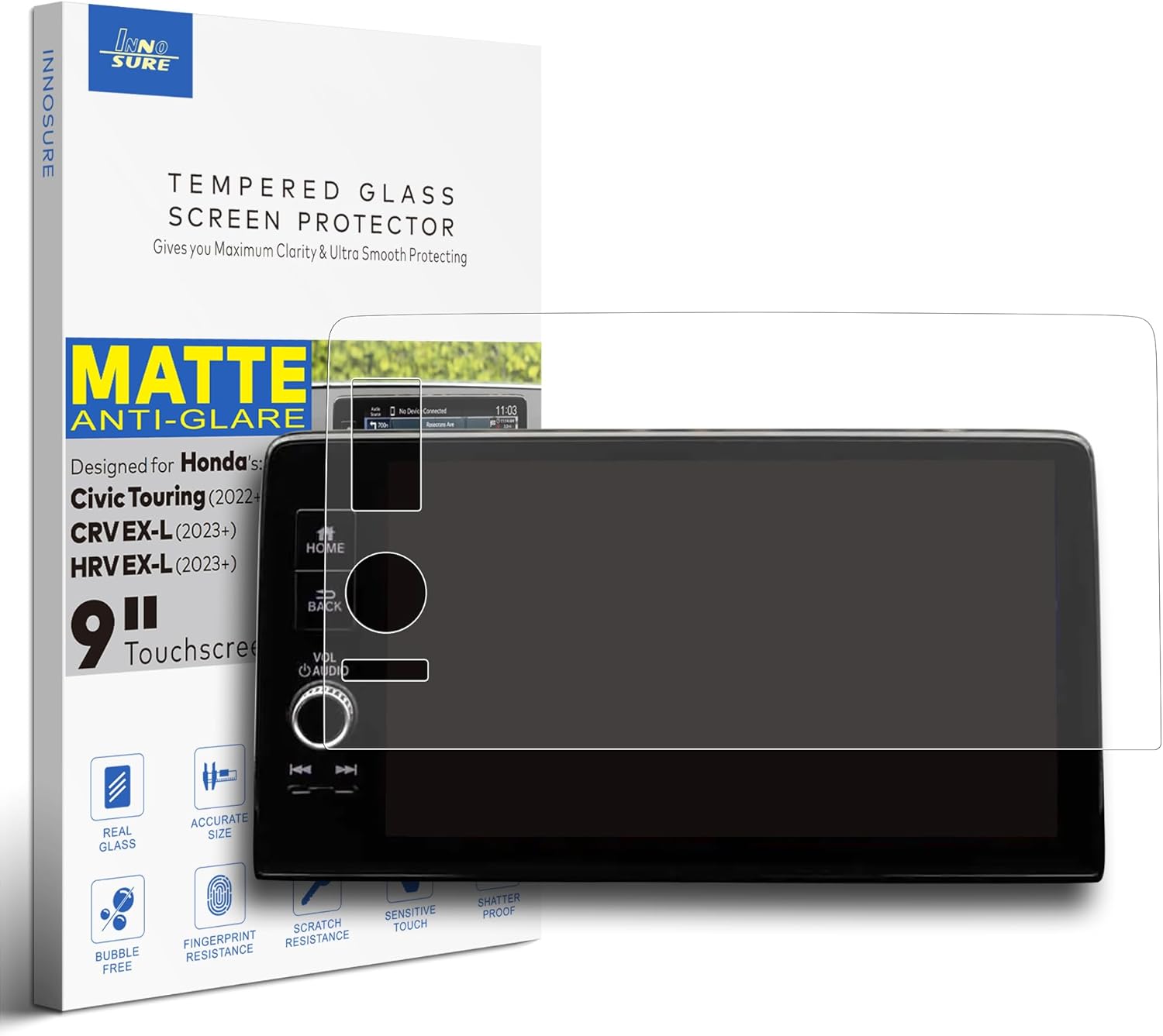 [2-PACK] Premium Tempered Glass Screen Protector designed for Honda CR-V - EX/EX-L/Touring 7-Inch CRV Touchscreen 2017 2018 2019 2020 2021 2022 Anti Glare (Matte)