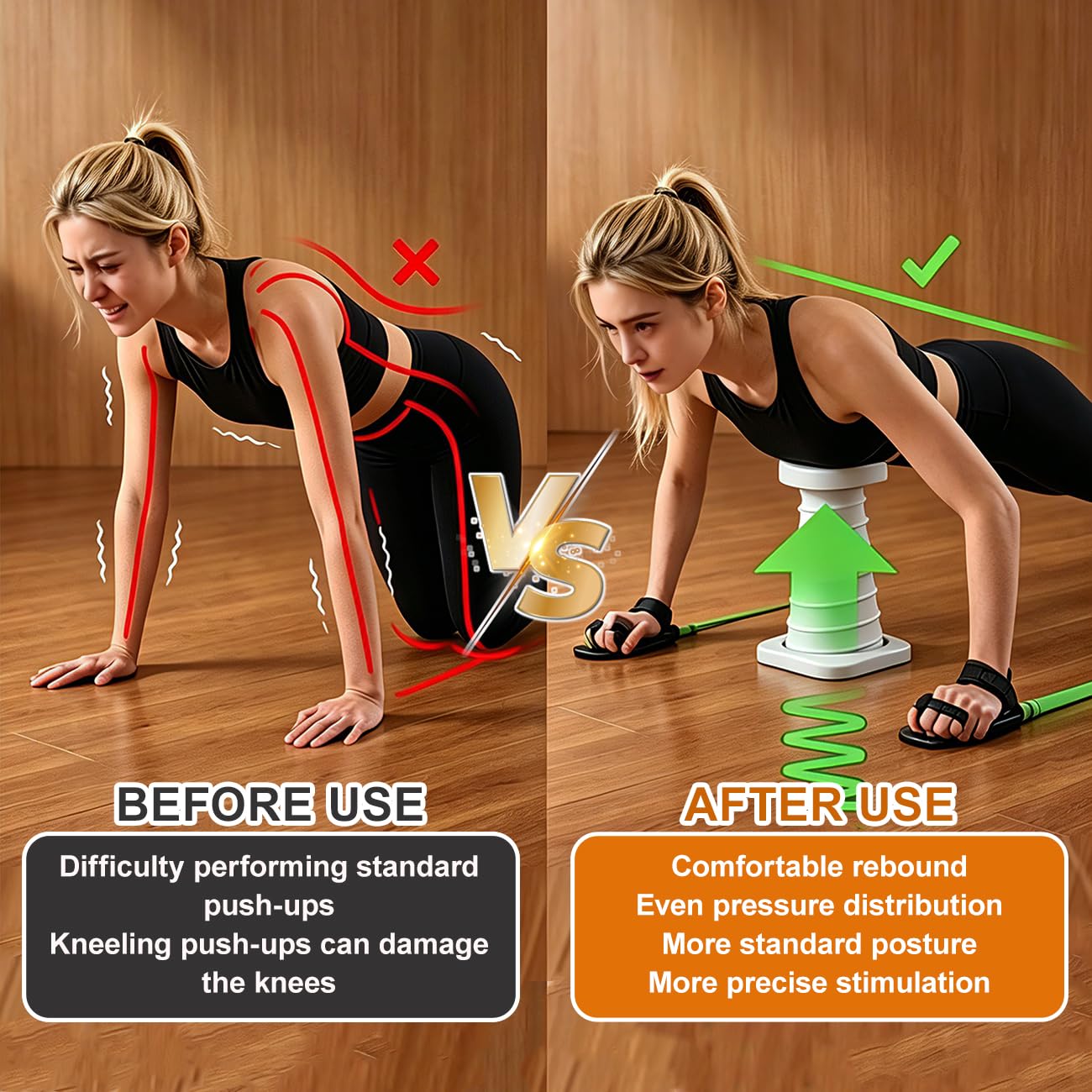Attrezzo per Flessioni Attrezzature per Il Fitness Multifunzione Pieghevole A Casa Push-up Portatile, Utilizzato per Gli Uomini Donne Attrezzo per Addominali Orange,13.5 * 9.4 in