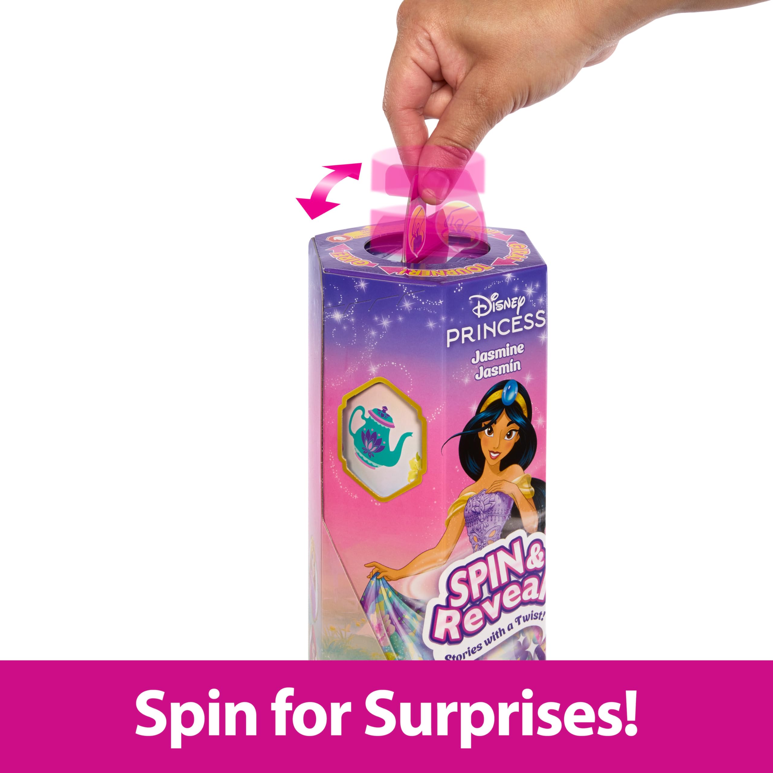 Spin Reveal Jasmine Mattel Poupée Disney Princesses avec accessoires et  11 surprises HXC23