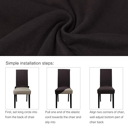 Vista 90 de YISUN Fundas para sillas de comedor, fundas elásticas de elastano para asiento de silla, extraíbles y lavables, fundas protectoras para sillas