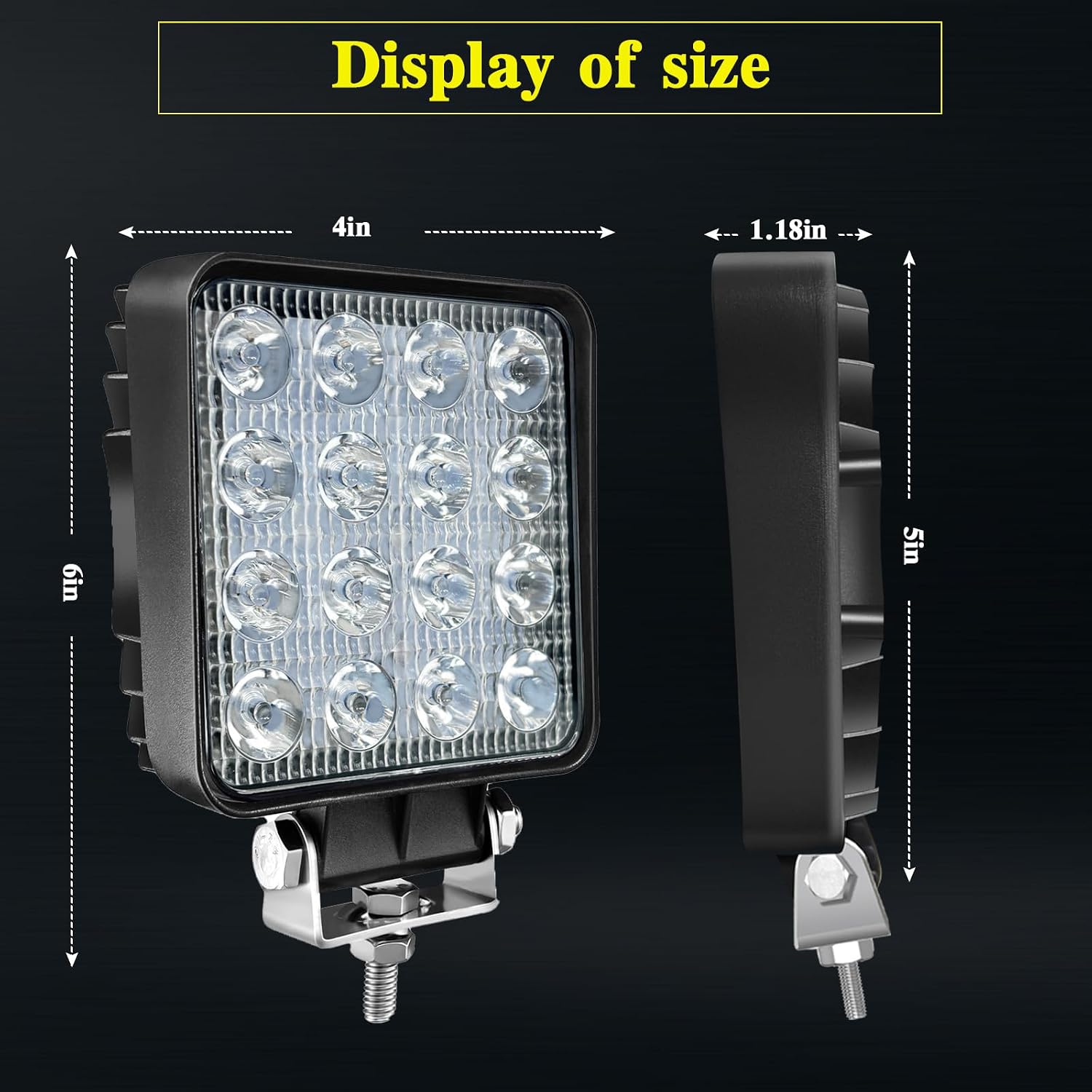 LED Work Lights for Truck, 4 Inch LED Light Pods 48W Square Work Light 12V 24V Spot Beam for Tractor ATV UTV RV Golf Cart Car Cube Off Road Driving Fog Lights,60PCS