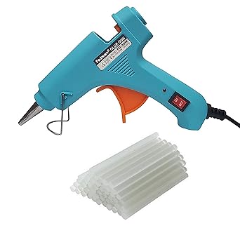 Fadman Electric 20W Turquoise Mini Hot Melt Glue Gun With 25 Pcs Hot Melt Glue Stick Standard Temperature Corded Glue Gun (7 mm)