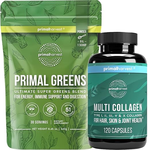Super Greens & Collagen Capsules Supplements for Women and