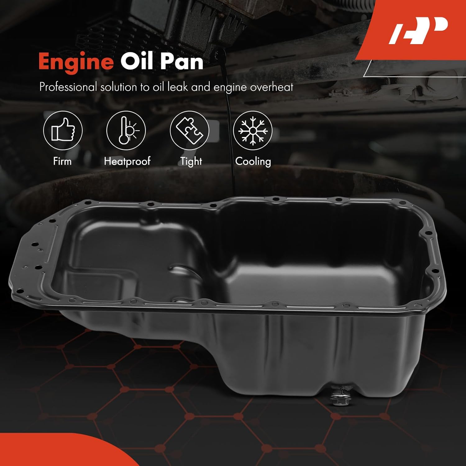 A-Premium Engine Oil Pan Sump with Drain Plug Compatible with Suzuki Aerio 2004-2007 L4 2.3L