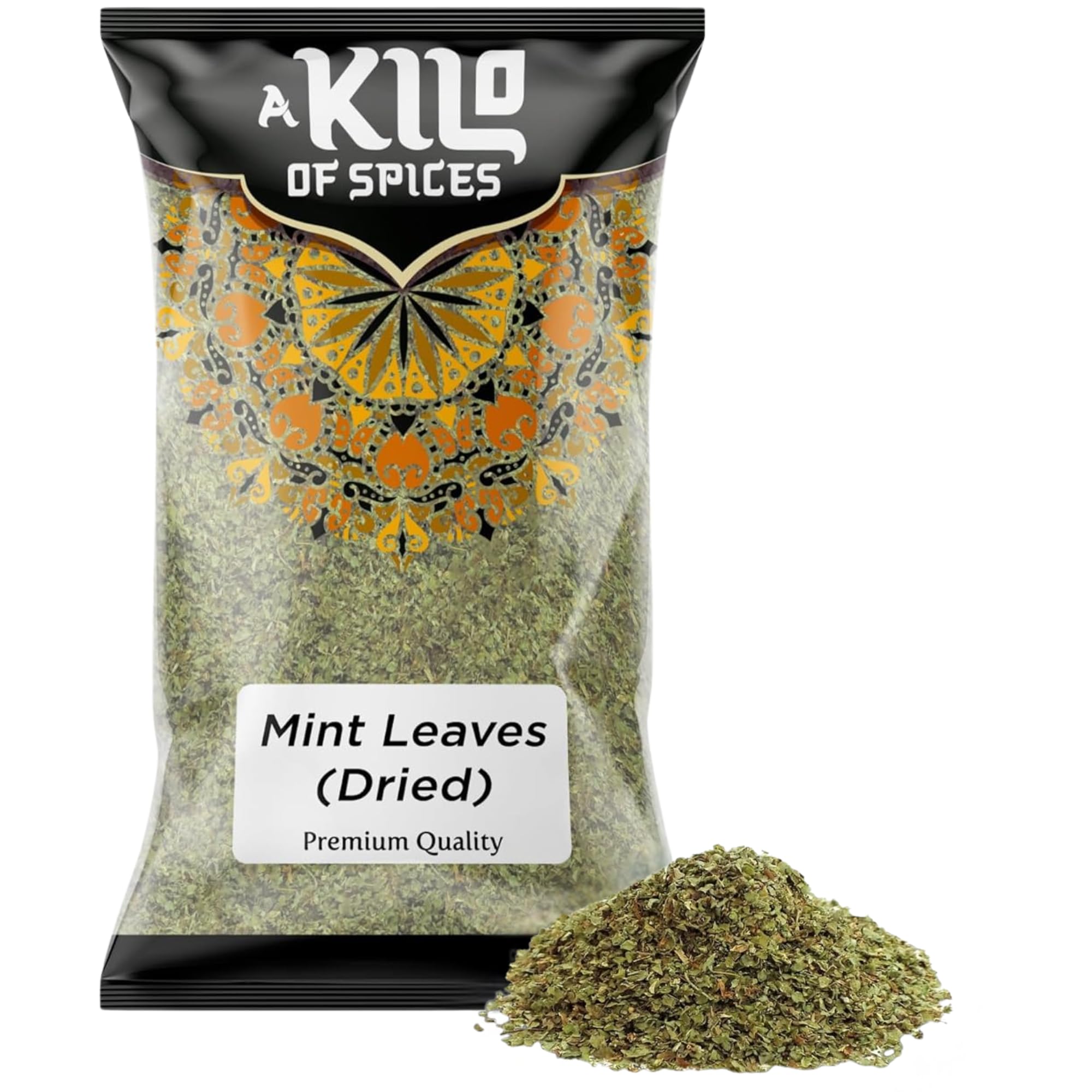 A Kilo of Spices | Dried Mint Leaves 200g | Whole Mint Leave | Vegan Dried Spices | Herbs and Spices for Cooking | Premium Quality
