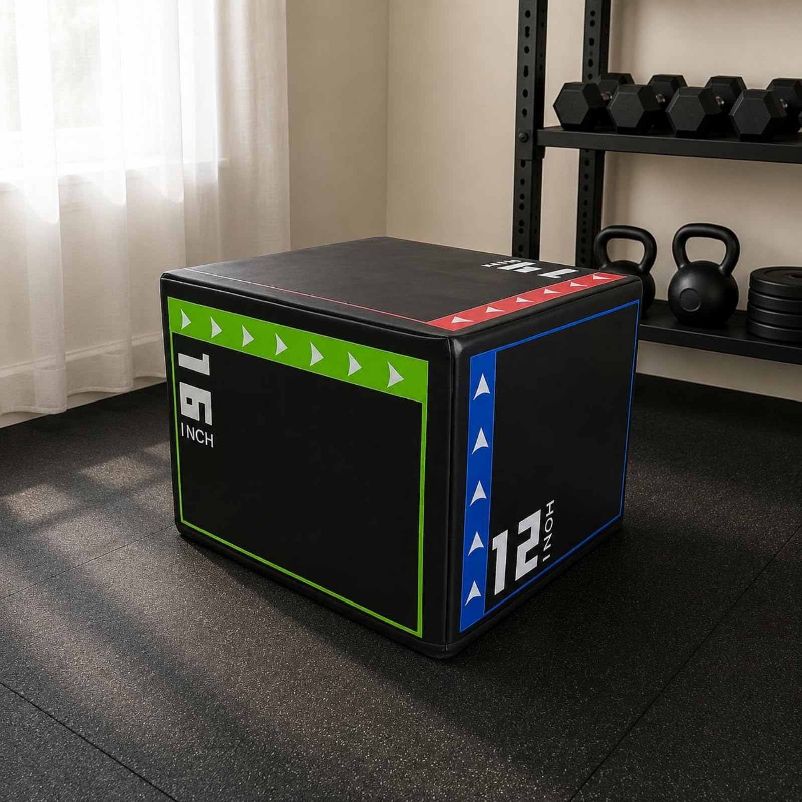 Milageto Box Salto Rettangolare Cuciture Visibili Box Fitness Imbottito Stabile Scatola Pliometrica