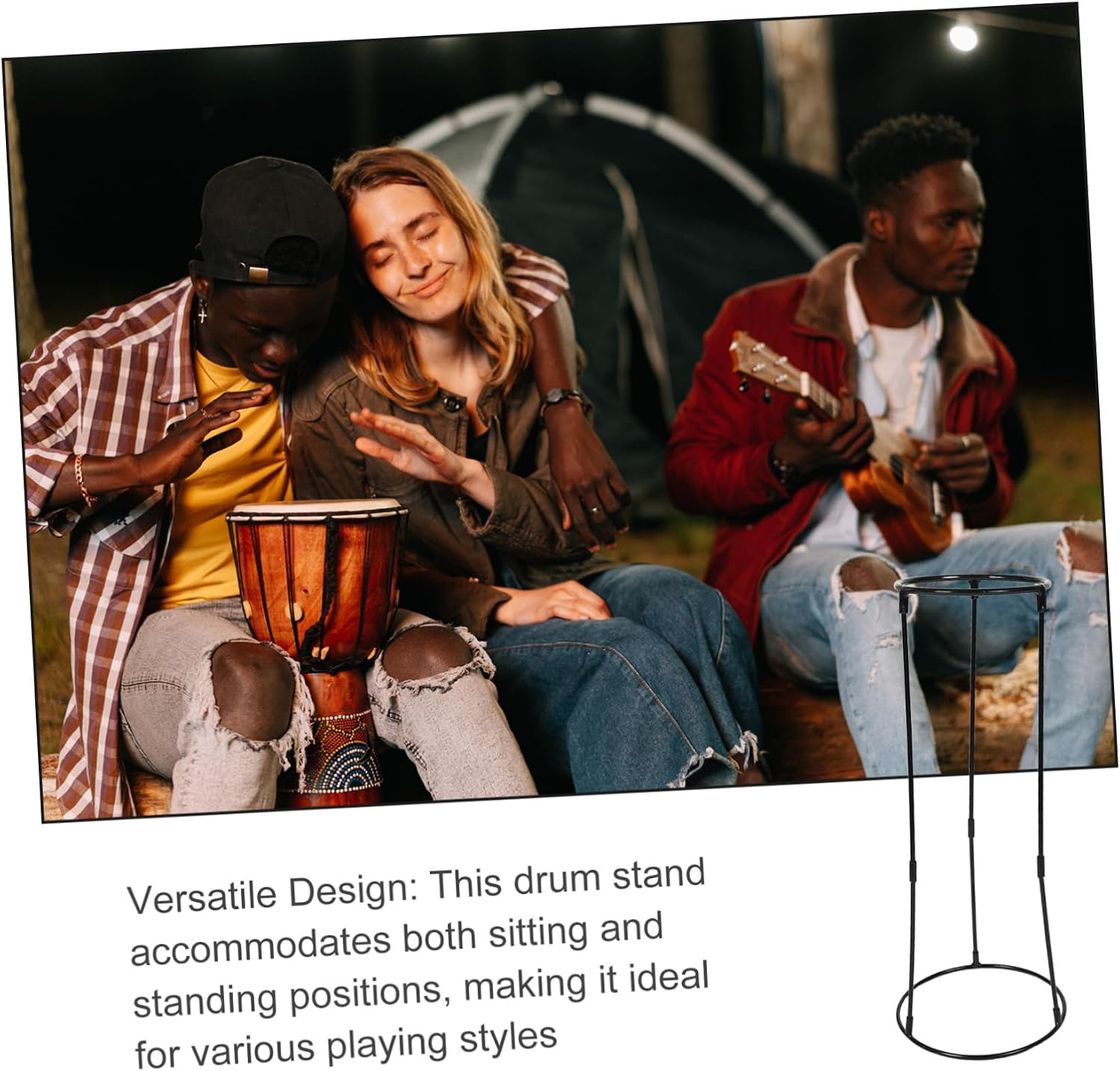 iplusmile Hand Drum Stand Portable African Djembe Rack for Adults Easy Assembly Compact Design for Comfortable Playing and Enhanced Sound Projection
