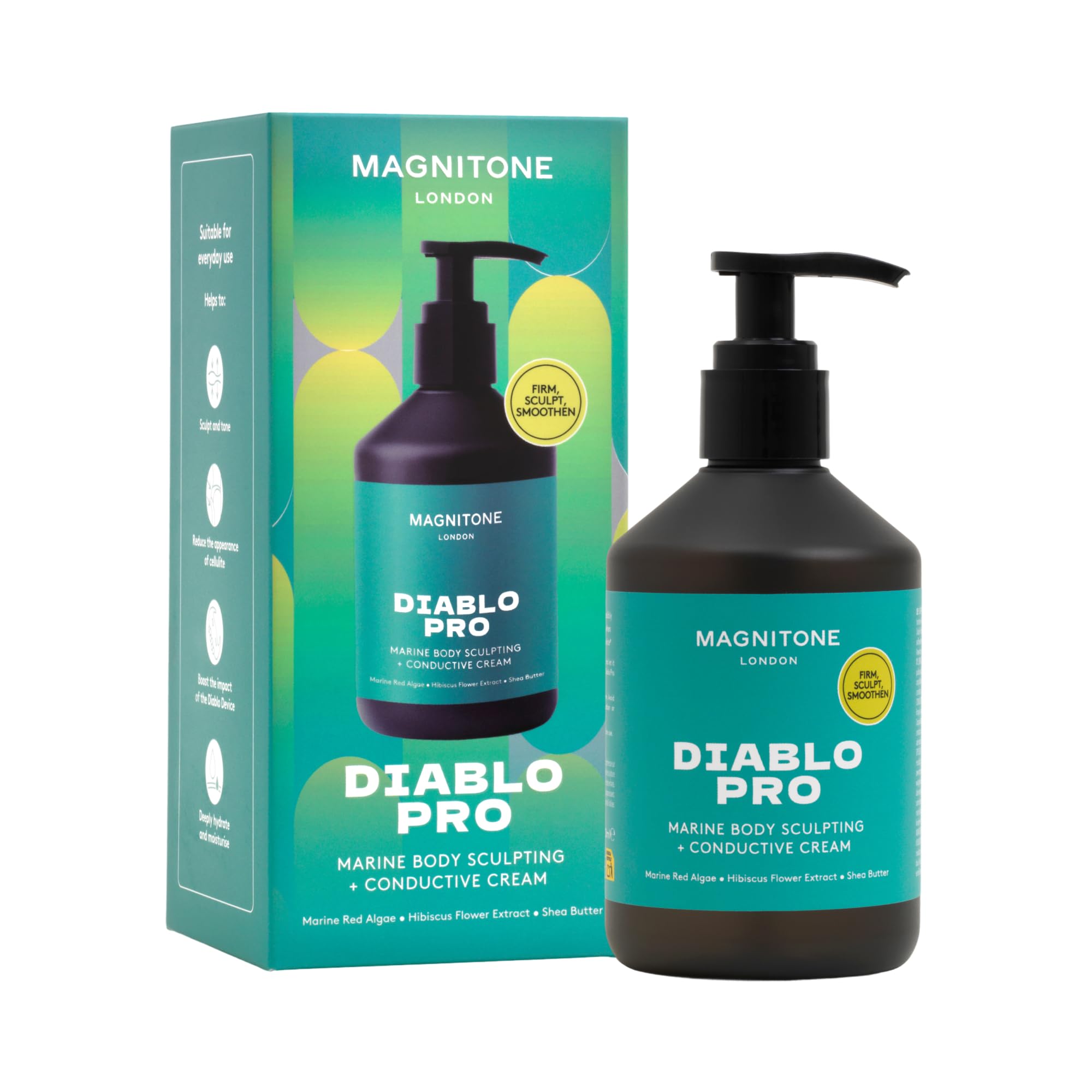 MAGNITONE Diablo Pro Marine Body Sculpting Conductive Cream 300ml, Firming & Hydrating Body Moisturiser with French Seaweed