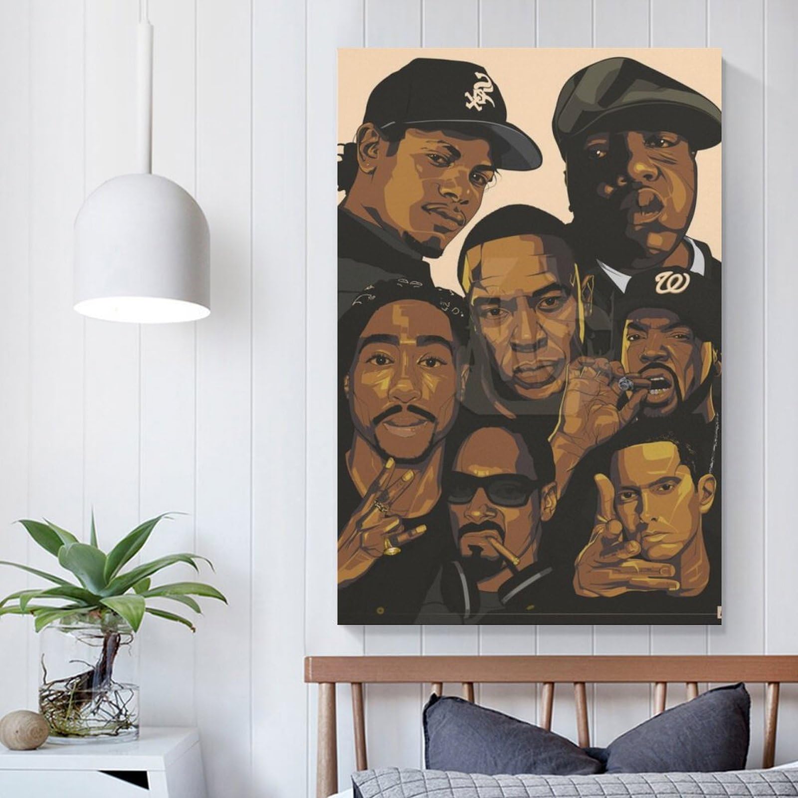 Poster artistico su tela, motivo: cantante rap, hip hop, tutte le stelle, decorazione da parete, poster decorativo moderno, 60 x 90 cm