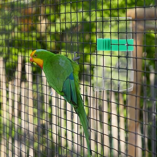 Miniatura 8 de POPETPOP Dispensador de agua para pájaros 2 alimentadores automáticos para pájaros para jaula, dispensador de agua de periquitos transparentes,