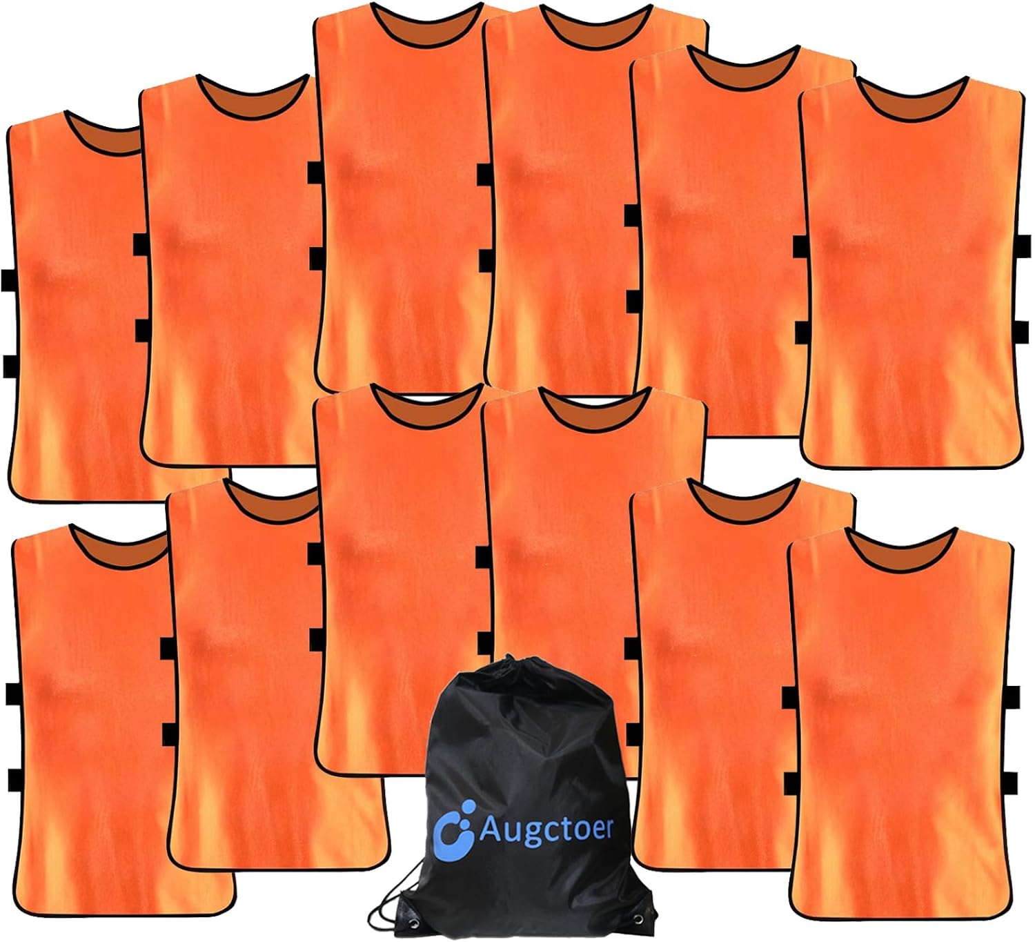 Augctoer Pinnies Scrimmage Vests for Kids Children Youth and Adults (12-Pack) Soccer Pennies basketball Team pinnies
