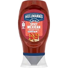 Hellmann's Spicy Mexican Sauce 100% recyclable* squeeze bottle the perfect condiment for fajitas, nachos and tacos 250 ml