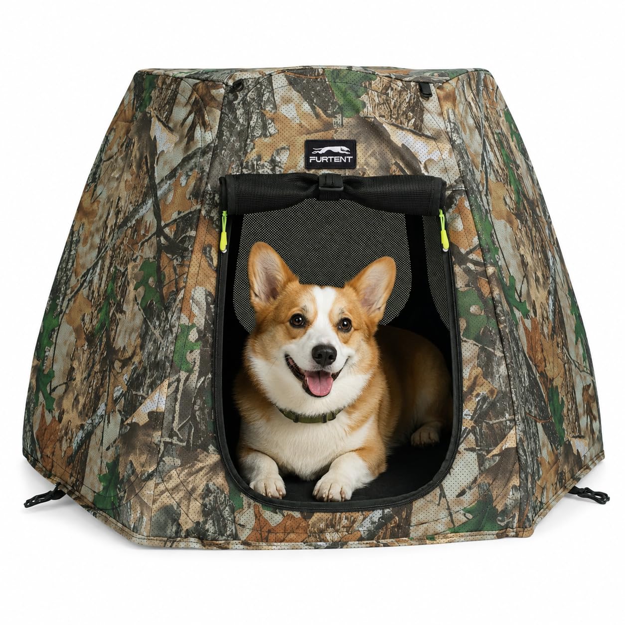 Portable Assembly-Free Dog Tent, Ventilation Outdoor Indoor Dog House, Sunshade Camping Pet Tent for Dogs with Non-Slip Cushion, Foldable Dog Tent with Zipper Door Up to 35LB