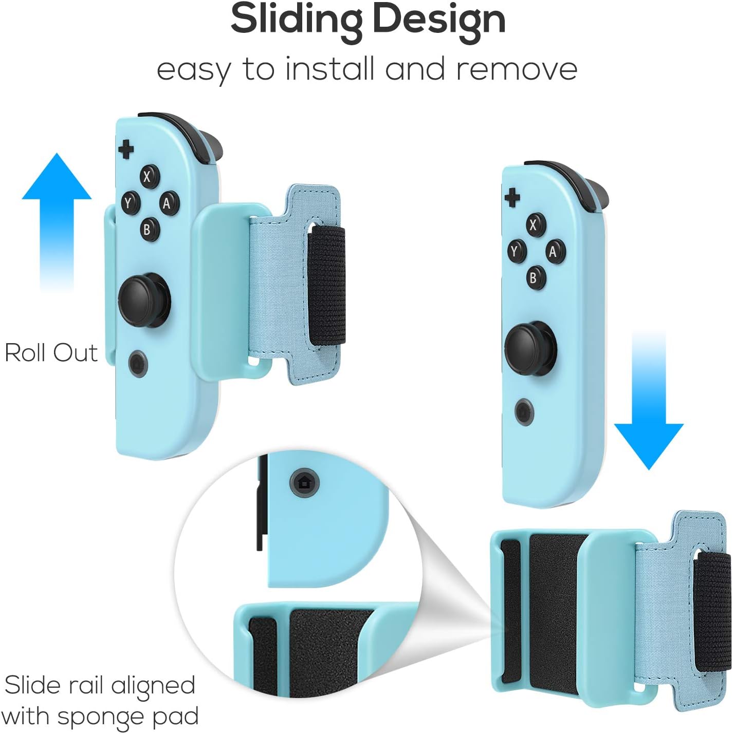 Wrist Bands for Just Dance 2023 2022 2021 Compatible with joy con & OLED Model Compatible with joy con, Adjustable Elastic Strap for Nintendo Switch Controller, Two Size for Adults and Children,2 Pack
