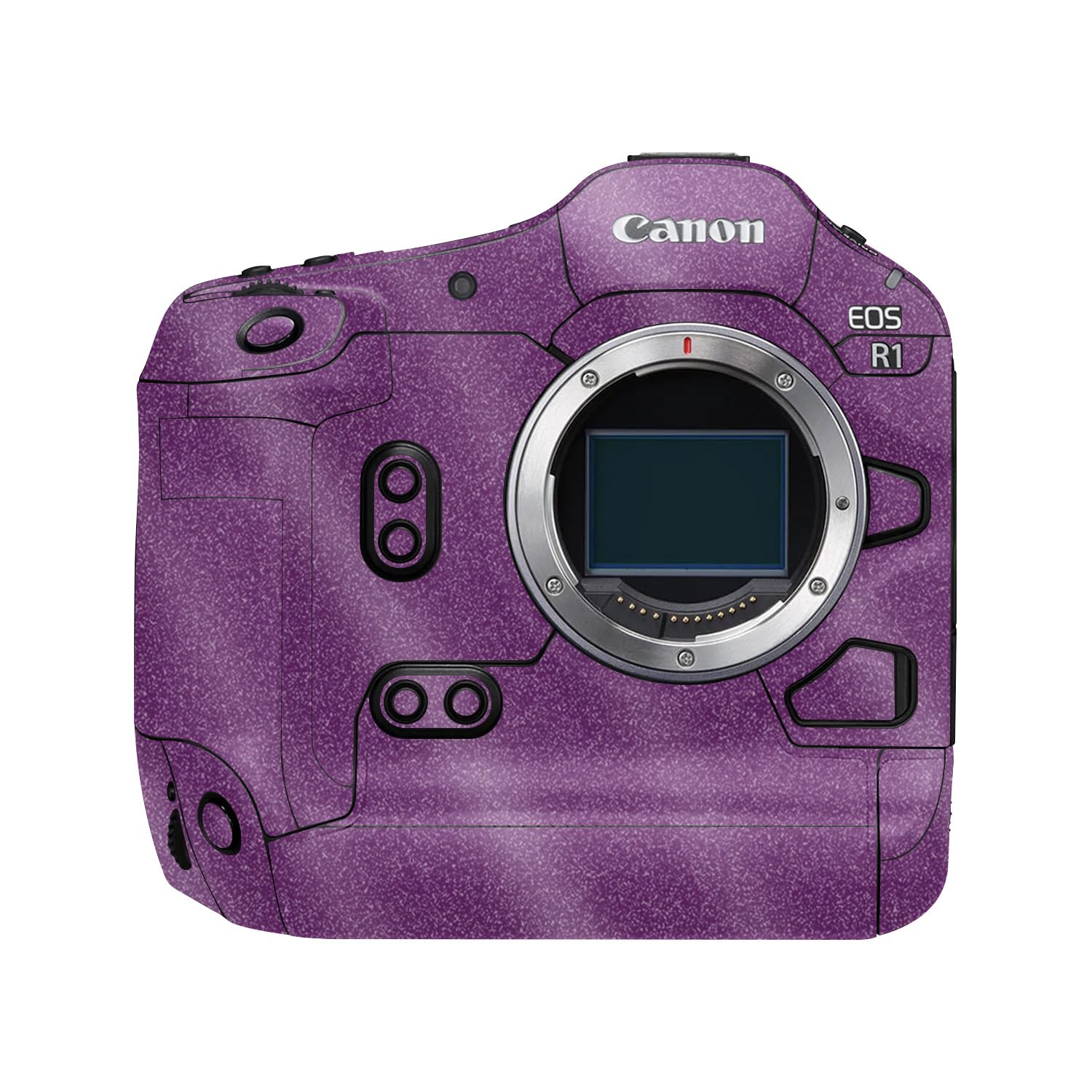 Glossy Glitter Camera Skin Compatible with Canon EOS R1 (2024) - Solid Purple - Premium 3M Vinyl Protective Wrap Decal Cover - Easy to Apply | Crafted in the USA by MightySkins