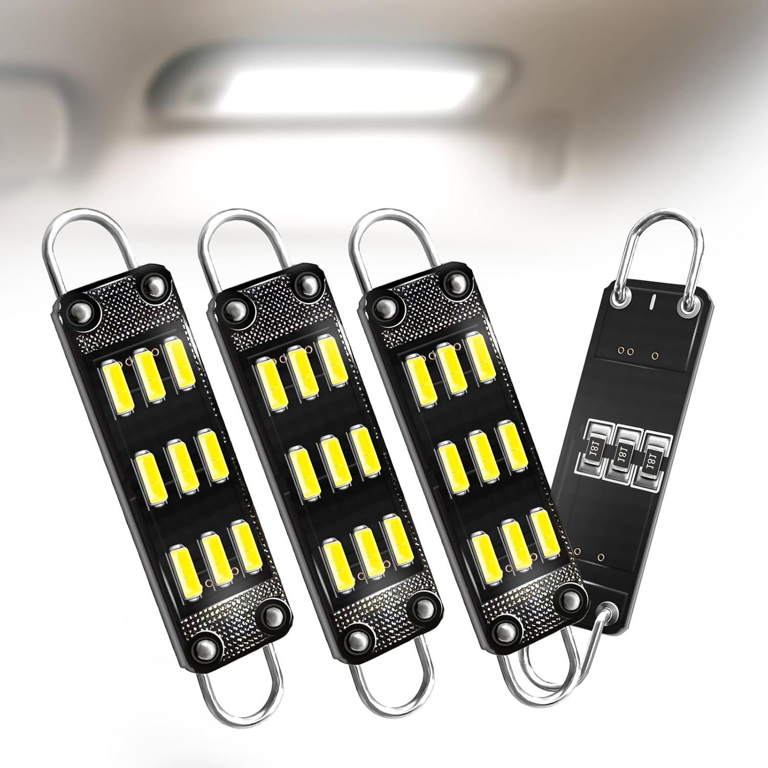 Prutomr 4Pack 561 LED Dome Light Bulb Auto Interior Rigid L