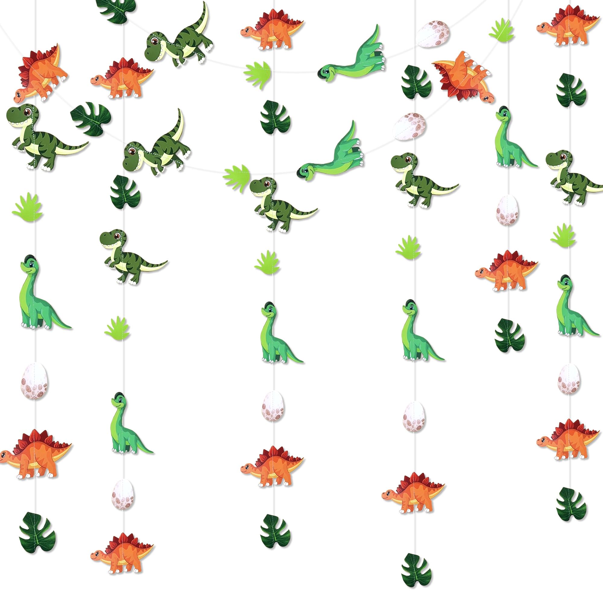 LaVenty Dinosaur Garland Banner Dino Palm Leaves Party Decorations
