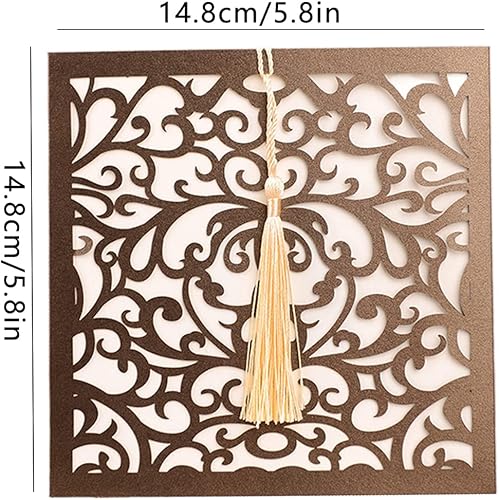 Miniatura 6 de 20 piezas de invitaciones de boda cortadas con láser con sobres para boda, despedida de soltera, quinceañera, compromiso, dulce cumpleaños de 16