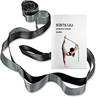 Vista 12 de SANKUU - Correas de yoga para estiramiento con 12 bucles, póster de entrenamiento, correas para estiramiento, equipo de terapia física, bandas