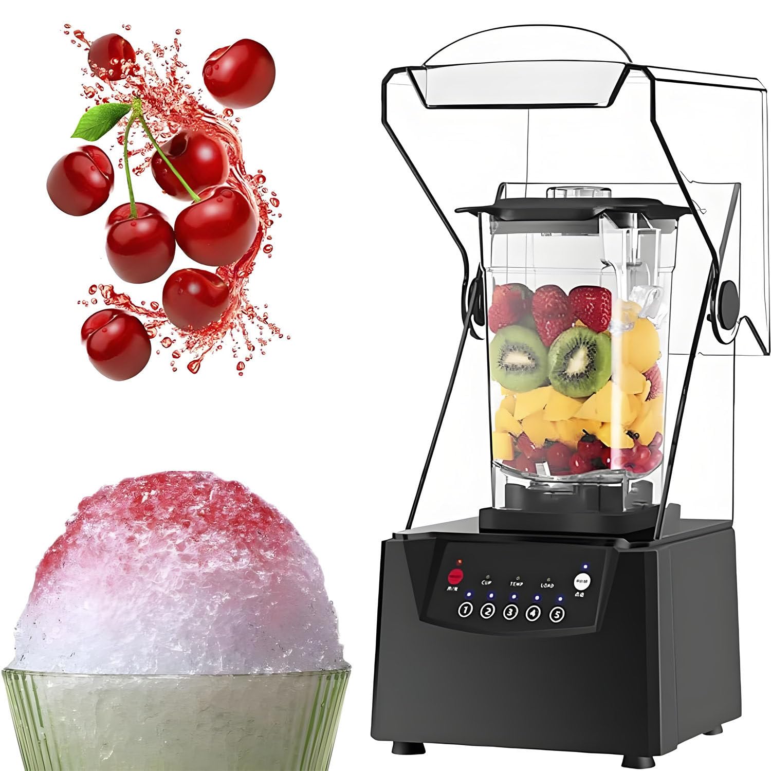 Potente batidora para Batidos, batidora al vacío de 2200 W, 5 velocidades, autolimpieza, batidora de Alta Velocidad de 17000 RPM, Ideal para triturar Hielo, Preparar Batidos y Smoothies. 220V