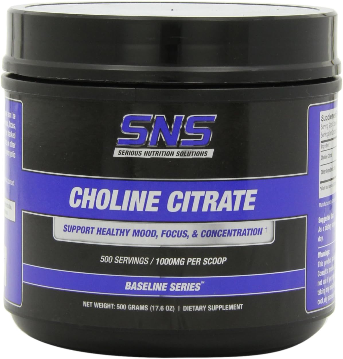 Serious Nutrition Solution Choline Citrate Powder, 500