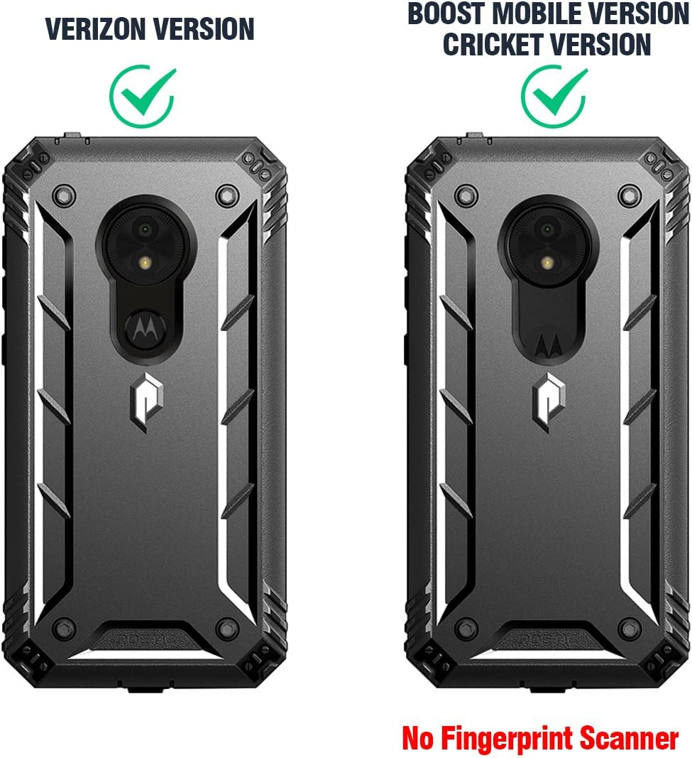 Moto E5 Play Rugged Case, Moto E5 Cruise Rugged Case, Poetic Revolution [360 Degree Protection] Full-Body Rugged Heavy Duty Case with [Built-in-Screen Protector] for Moto E5 Play/Moto E5 Cruise Black