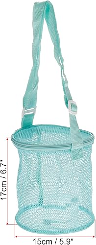 Miniatura 2 de PATIKIL Bolsas de playa de malla, mochila de arena, conchas, aperitivos, coleccionar, bolsas de asas con cremallera para viajes