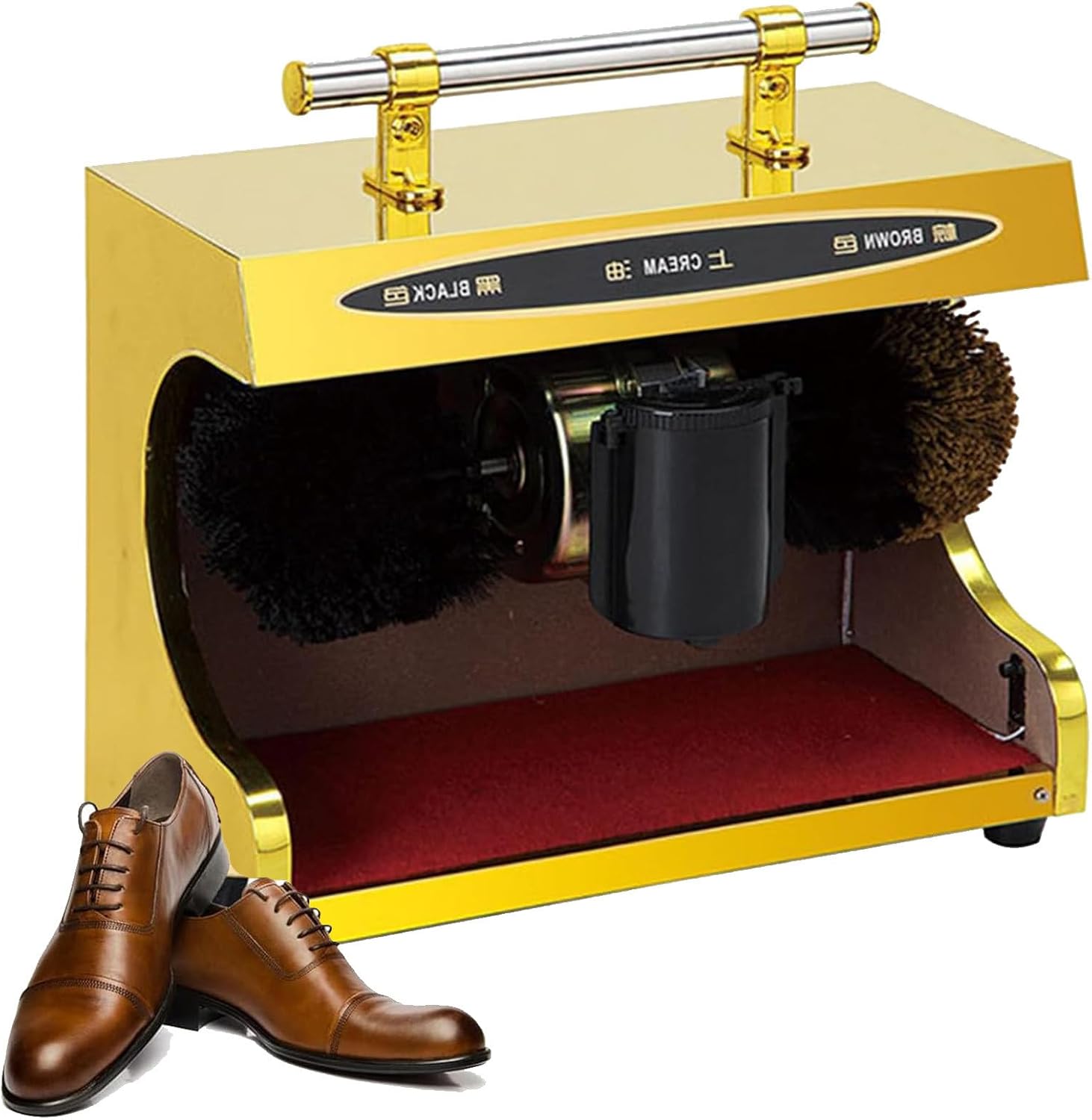 Commercial Electric Shine Polishing,Fully Automatic Infrared Sensor Portable Household Comb Brush Shoe Polisher,Clean,for Family Hotel Bank Commercial,A (A)