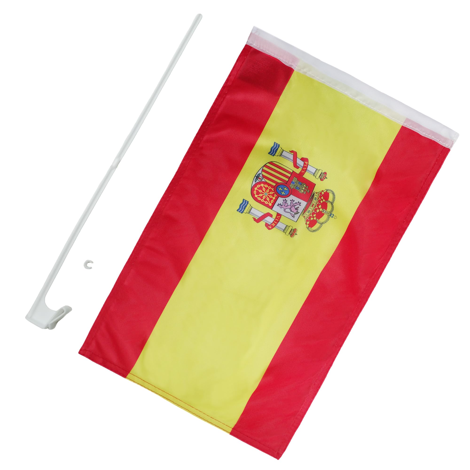 AZ FLAG - Drapeau Espagne Pour Décoration Voiture Avec Attaches En PVC Et Système d'Accroche - Car Flag Espagnol - 100% Polyester - 50g - 45x30 cm