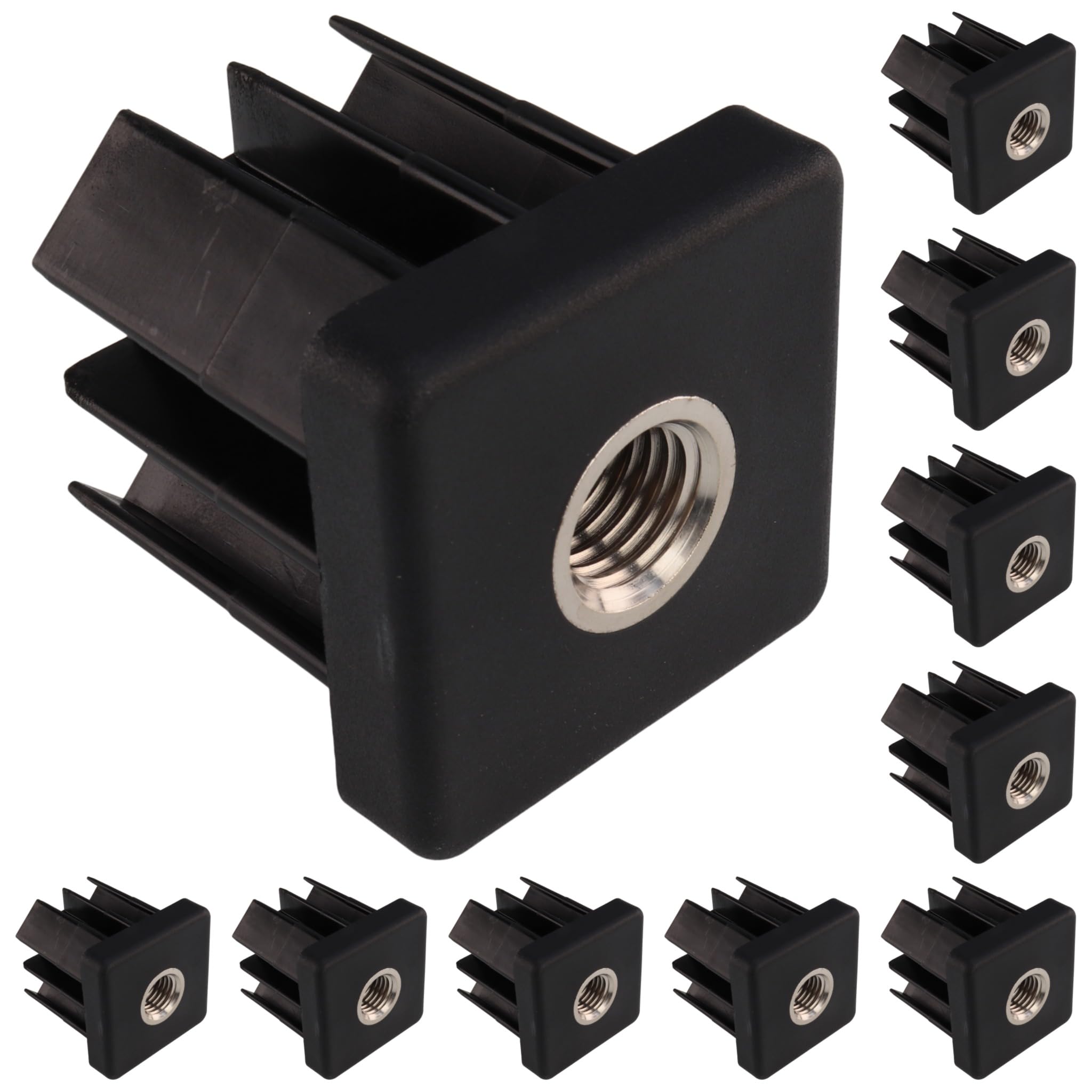 10 tapones roscados M16, 50 x 50 x 2,0, plástico PA reforzado con